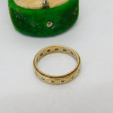 9ct Bi-Colour Gold & Spinel Set Eternity Ring Vintage 1989 Birmingham