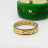 9ct Bi-Colour Gold & Spinel Set Eternity Ring Vintage 1989 Birmingham