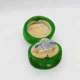 18ct White Gold, 1.6ct Central Sapphire & Diamond Engagement Ring Vintage c1990