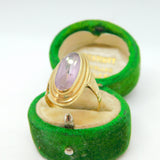 8ct Yellow Gold & Faceted Amethyst Dress Ring Vintage c1960 Size P UK