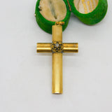 George III 18ct Yellow Gold 0.1ct Old-Cut Diamond Cross Pendant Antique c1820