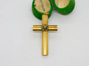George III 18ct Yellow Gold 0.1ct Old-Cut Diamond Cross Pendant Antique c1820