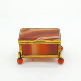 Regency Gilt Metal & Red Banded Agate Jewellery Box Antique c1830 Georgian