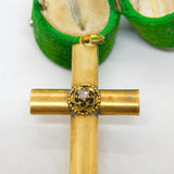 George III 18ct Yellow Gold 0.1ct Old-Cut Diamond Cross Pendant Antique c1820