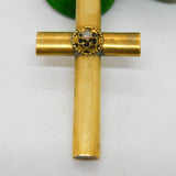 George III 18ct Yellow Gold 0.1ct Old-Cut Diamond Cross Pendant Antique c1820