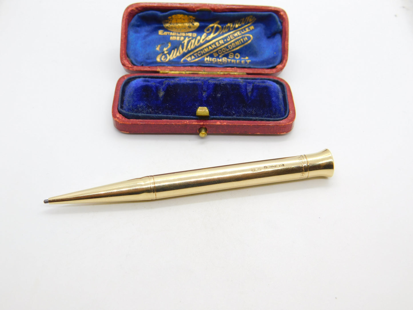 9ct Yellow Gold Pencil Antique 1935 Birmingham E Baker & Son Art Deco