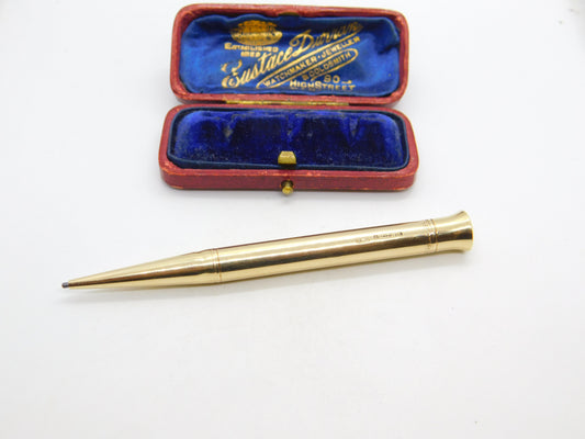 9ct Yellow Gold Pencil Antique 1935 Birmingham E Baker & Son Art Deco