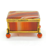 Regency Gilt Metal & Red Banded Agate Jewellery Box Antique c1830 Georgian