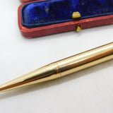 9ct Yellow Gold Pencil Antique 1935 Birmingham E Baker & Son Art Deco
