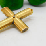 George III 18ct Yellow Gold 0.1ct Old-Cut Diamond Cross Pendant Antique c1820
