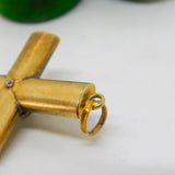 George III 18ct Yellow Gold 0.1ct Old-Cut Diamond Cross Pendant Antique c1820