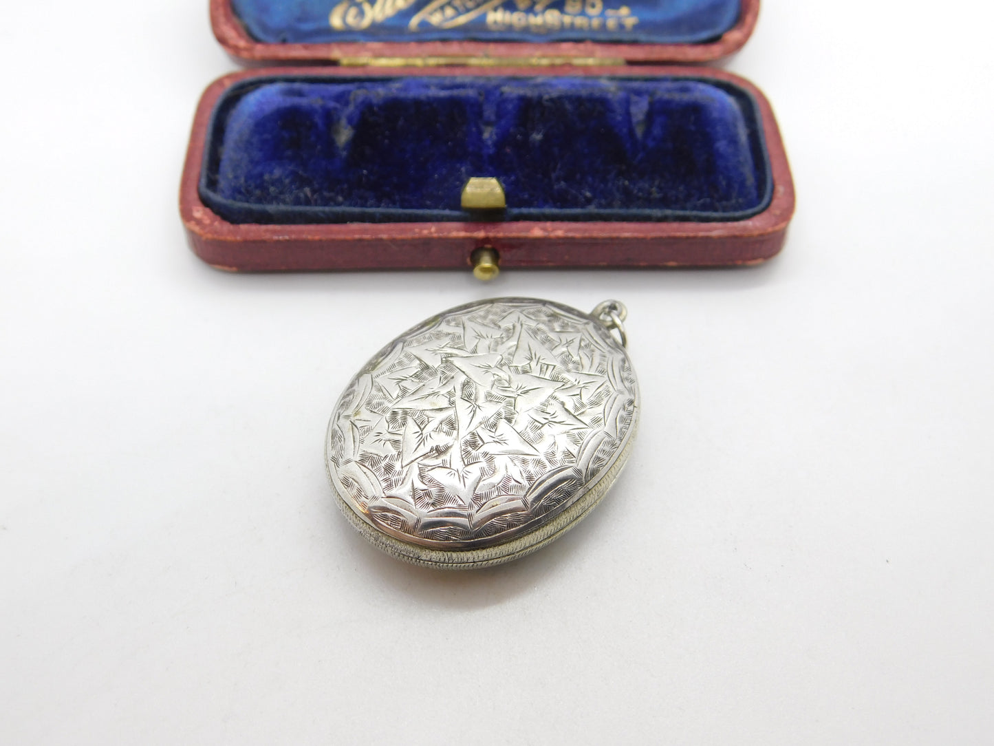 Aesthetic Victorian Sterling Silver Floral Pattern Double Locket Pendant Antique