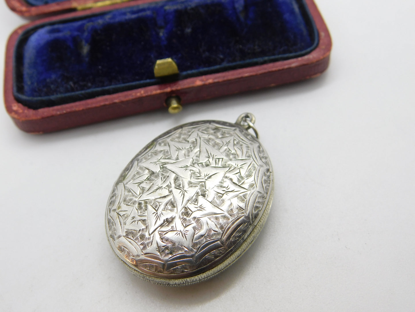 Aesthetic Victorian Sterling Silver Floral Pattern Double Locket Pendant Antique