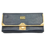 9ct Gold Mounted Navy Leather Drew & Sons Ladies Wallet Antique 1926 London