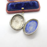 Aesthetic Victorian Sterling Silver Floral Pattern Double Locket Pendant Antique