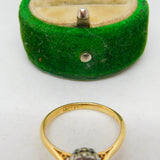 18ct Yellow Gold, 0.1ct Ruby & Diamond Engagement Ring Antique c1930 Deco