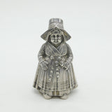 Edwardian Sterling Silver Dutch Lady Novelty Pepper Shaker Antique 1908 Chester