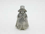 Edwardian Sterling Silver Dutch Lady Novelty Pepper Shaker Antique 1908 Chester