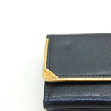 9ct Gold Mounted Navy Leather Drew & Sons Ladies Wallet Antique 1926 London