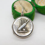 Victorian Sterling Silver Cricket Wicket Sweetheart Locket Pendant Antique 1890