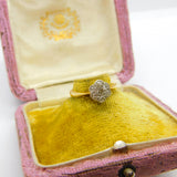 Victorian 18ct Yellow Gold & Diamond Daisy Cluster Ring Antique c1890