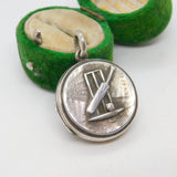 Victorian Sterling Silver Cricket Wicket Sweetheart Locket Pendant Antique 1890