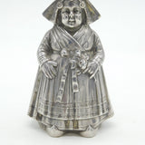 Edwardian Sterling Silver Dutch Lady Novelty Pepper Shaker Antique 1908 Chester