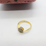 Victorian 18ct Yellow Gold & Diamond Daisy Cluster Ring Antique c1890