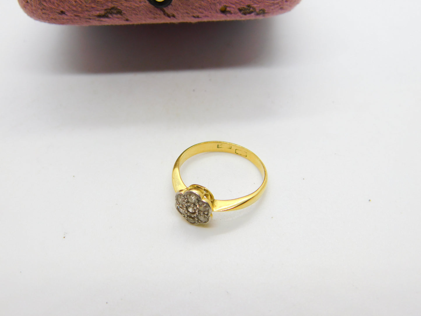 Victorian 18ct Yellow Gold & Diamond Daisy Cluster Ring Antique c1890