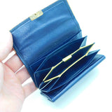 9ct Gold Mounted Navy Leather Drew & Sons Ladies Wallet Antique 1926 London