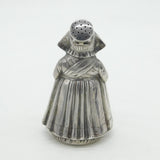 Edwardian Sterling Silver Dutch Lady Novelty Pepper Shaker Antique 1908 Chester