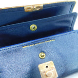 9ct Gold Mounted Navy Leather Drew & Sons Ladies Wallet Antique 1926 London