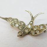 19th Century Austro-Hungarian .900 Silver Paste Set Swallow Sweetheart Brooch c1880