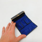 9ct Gold Mounted Navy Leather Drew & Sons Ladies Wallet Antique 1926 London