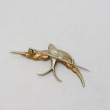 19th Century Austro-Hungarian .900 Silver Paste Set Swallow Sweetheart Brooch c1880