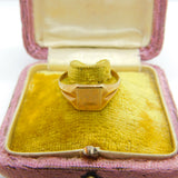 9ct Yellow Gold Essential Square Signet Ring Vintage 1958 Birmingham