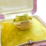 9ct Yellow Gold Essential Square Signet Ring Vintage 1958 Birmingham