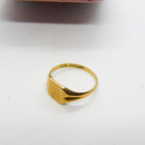 9ct Yellow Gold Essential Square Signet Ring Vintage 1958 Birmingham