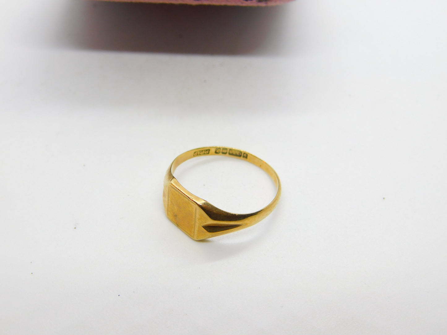 9ct Yellow Gold Essential Square Signet Ring Vintage 1958 Birmingham