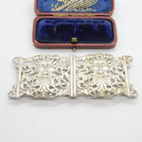 Edwardian Sterling Silver Nurses Buckle Green Man Pattern Antique 1905
