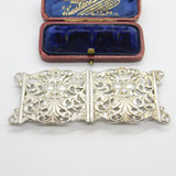Edwardian Sterling Silver Nurses Buckle Green Man Pattern Antique 1905