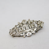 Victorian Sterling Silver Annie Name Brooch Antique 1898 Birmingham