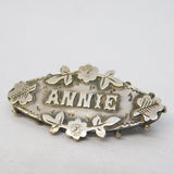 Victorian Sterling Silver Annie Name Brooch Antique 1898 Birmingham