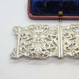 Edwardian Sterling Silver Nurses Buckle Green Man Pattern Antique 1905