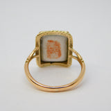 Victorian 9ct Rose Gold Colourful Enamel Cherub Dress Ring Antique c1890