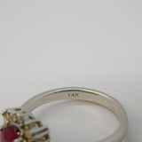 14ct White Gold, 1ct Oval-Cut Ruby & Diamond Engagement Ring Vintage