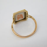 Victorian 9ct Rose Gold Colourful Enamel Cherub Dress Ring Antique c1890