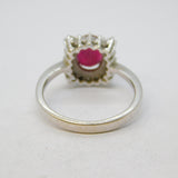 14ct White Gold, 1ct Oval-Cut Ruby & Diamond Engagement Ring Vintage
