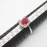 14ct White Gold, 1ct Oval-Cut Ruby & Diamond Engagement Ring Vintage