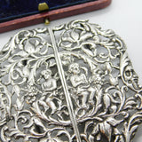 Victorian Sterling Silver Cherub & Grape Pattern Nurses Buckle 1876 Birmingham
